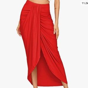 Red Slip Skirt-Size Medium